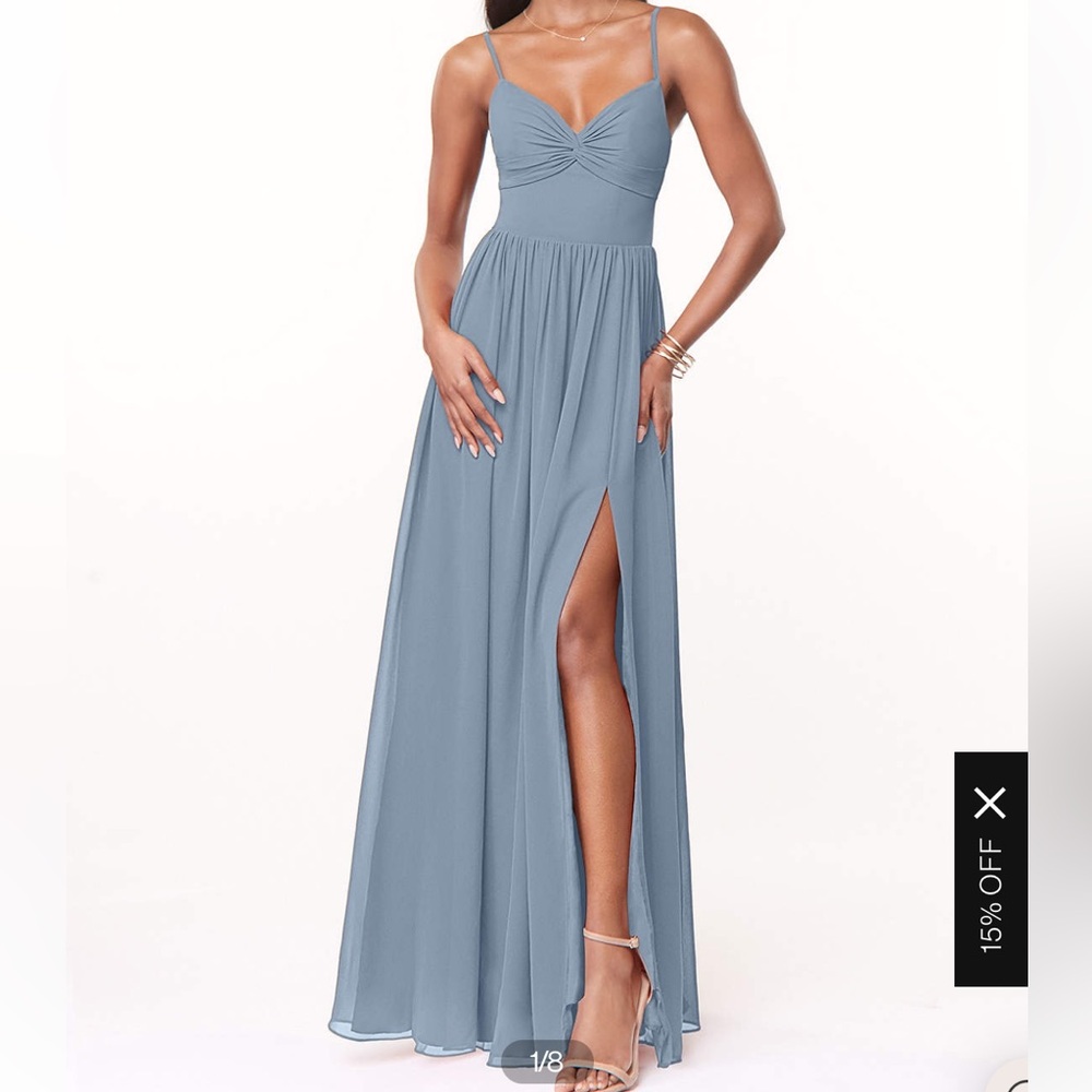 Azazie Zeya Dress Dusty Blue